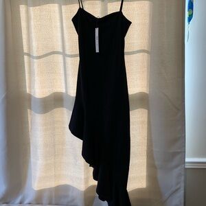 Susana Monaco Black Asymmetrical Cocktail Dress